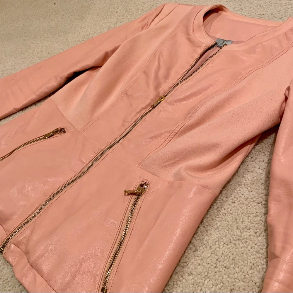 Vegan Leather and Jersey Combo Jacket Coat
